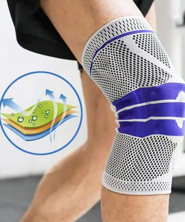 Professional knee brace with patella gel pad and side stabilizers**