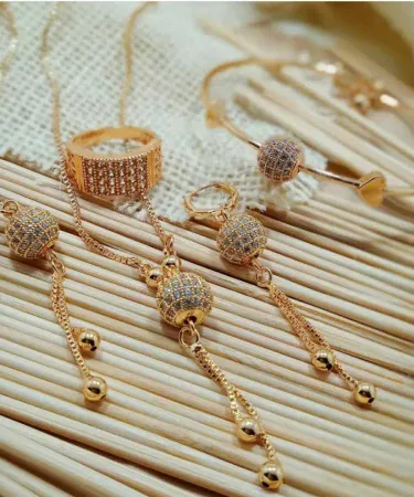 ** Beautiful ball style zircon jewelry set for women and girls, sparkling stones, elegant design, ideal for parties and gifts