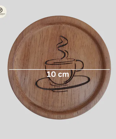 Customized African Teak Wooden Tea Coasters with Laser Engraved Design and Logos**