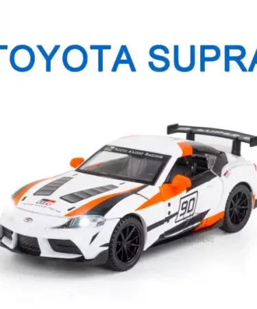 1:32 Toyota Supra GR Diecast Alloy Car Model with pull‑back action, opening doors, LED lights and sound effects