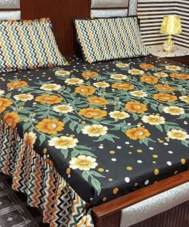 Salonika Cotton King Size Frill Double Bedsheet Set with 2 Pillow Covers – premium bedroom linen in elegant frill design