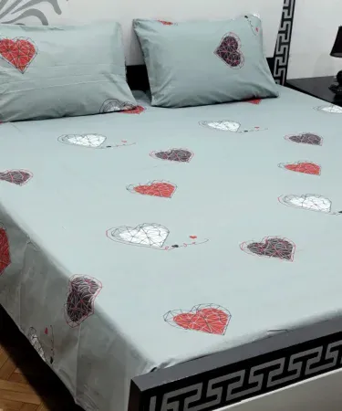 King size double bedsheet set with two plush pillows on a neatly made bed, imagecaption=Luxurious king size double bedsheet set with 2 pillows – perfect for a comfortable bedroom,