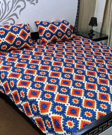 Luxury king size double bed sheet set with two soft pillow covers on a neatly made bed, imagecaption=Premium King Size Double Bed Sheet Set with Soft Pillow Covers – Breathable & Comfortable.