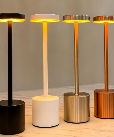 Rechargeable USB‑C Dimmable Metal Touch LED Table Lamp – modern bedside and study lamp for bedroom and office