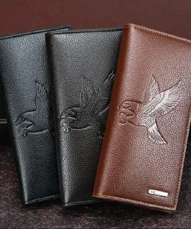 new-mens-pu-leather-long-wallet-brown-with-coins-and-cards**