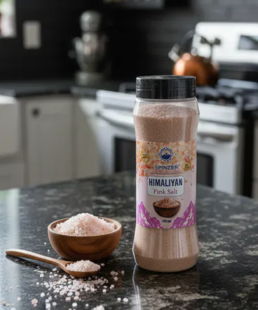 Spinzer Himalayan Pink Salt 500g packaging showing natural pink crystals, premium quality, mineral rich