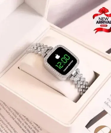 sleek-womens-square-face-chain-strap-touch-digital-watch-multicolor-stainless-steel-pakistan**