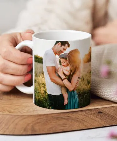 Custom printed photo mug on high‑quality Grade‑A ceramic, 11oz, featuring a vibrant personal photo and ergonomic C‑shaped handle, imagecaption=Personalized photo mug – the perfect gift for any occasion.