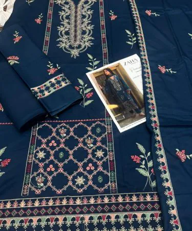 Stylemart premium embroidered 3‑piece dhanak shawl set displayed on a mannequin with dupatta and stoles , imagecaption=Elegant Stylemart embroidered dhanak shawl set – perfect for weddings and festive occasions ,