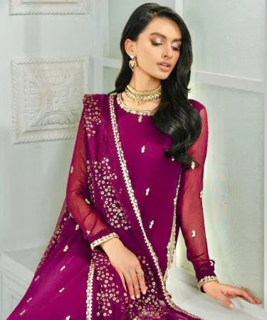 Stylemart Zarif Chiffon Embroidered Shirt with Duppata and Malai Trouser – Elegant Ready-to-Wear Outfit, imagecaption=Elegant Stylemart Zarif Chiffon Embroidered Collection featuring a chiffon shirt, duppata with embroidered border, and malai trouser.