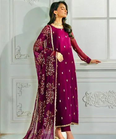 Stylemart Zarif Chiffon Embroidered Shirt with Duppata and Malai Trouser – Elegant Ready-to-Wear Outfit, imagecaption=Elegant Stylemart Zarif Chiffon Embroidered Collection featuring a chiffon shirt, duppata with embroidered border, and malai trouser.
