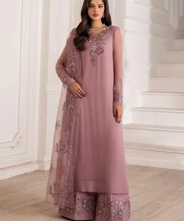 Stylemart Izinik brand chiffon full front embroidered organza heavy dupatta with plain back – ready to wear, imagecaption=Elegant Izinik chiffon organza dupatta from Stylemart – perfect for weddings and parties,