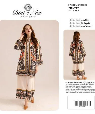 Stylemart Bintanaz lawn collection printed shirt, dupatta and trouser set – premium quality , imagecaption=Premium Bintanaz lawn set from Stylemart – available on Khareedo & Kharedo with Check on Delivery ,