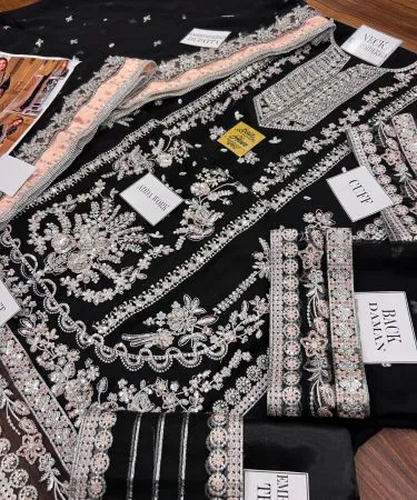 Stylemart Aneela's Wedding Collection full heavy embroidered ready-to-wear dupatta and dull silk trouser, imagecaption=Exquisite full heavy embroidered ready-to-wear dupatta paired with a luxurious dull silk trouser from Stylemart's Aneela's Wedding Collection.**