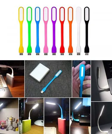 Portable USB LED Light plugged into a laptop, compact and bright illumination for study and travel