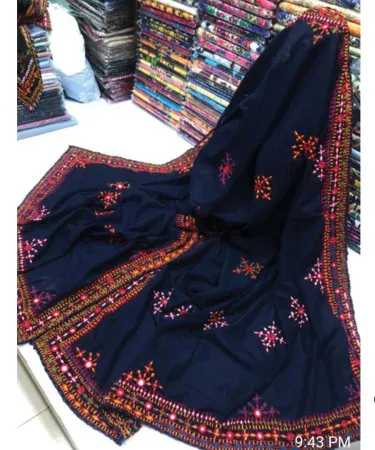 Premium Handcrafted Swiss Lawn Balochi Chadar for Women with Intricate Mirror Work, imagecaption=Elegant Swiss Lawn Balochi Shawl – Perfect for Summer & Winter,