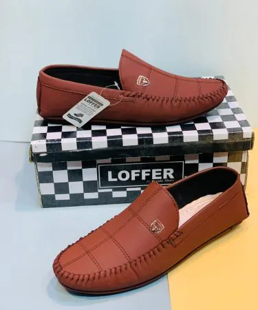 Men's brown rexine casual loafers – lightweight, plain design – Khareedo Kharedo , imagecaption=Stylish brown rexine casual loafers for men, available in sizes 6‑11 on Khareedo | Kharedo ,