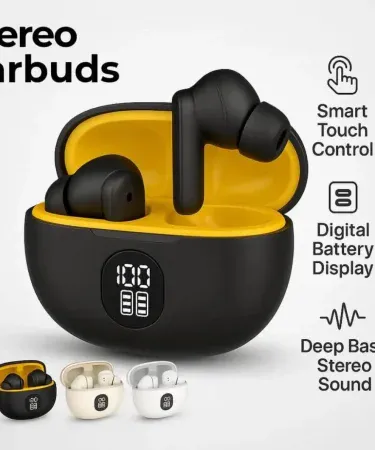 TWS 895 Wireless Earbuds with LED battery display, deep bass sound and smart touch controls – Khareedo & Kharedo Pakistan , imagecaption= TWS 895 Bluetooth 5.3 earbuds featuring LED battery indicator, deep bass, smart touch and long battery life – available with Check on Delivery across Pakistan ,