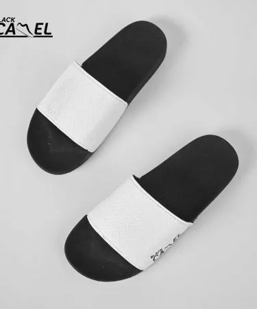 Men's Black Camel Cobra PU Leather Slippers Chappal for men**