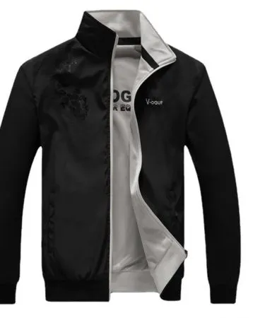 Spring and Autumn New Men’s Sports Casual Jacket – Red Double‑sided Thin Jacket with Vertical Collar, imagecaption=Red double‑sided sports casual jacket for men and youth – perfect for spring and autumn seasons,