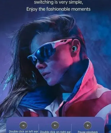 Wireless Airbuds M25 white earbuds with smart LED charging case, showing ANC and fast charging features