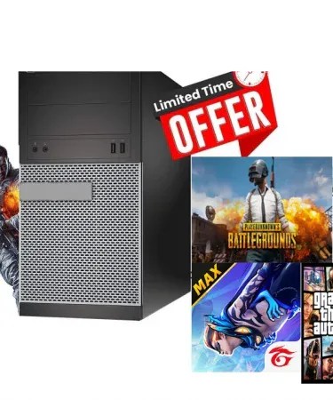 Optiplex 790 compact gaming desktop with 8 GB RAM and 500 GB HDD in a sleek tower, perfect for Pakistani gamers