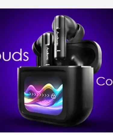 Wireless Airbuds with Smart LED Charging Case – White, Bluetooth 2.0, ANC, Fast Charging