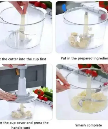 Manual Food Chopper – stainless steel hand chopper for vegetables and fruits, imagecaption=Premium Manual Food Chopper available on Khareedo & Kharedo with Check on Delivery.