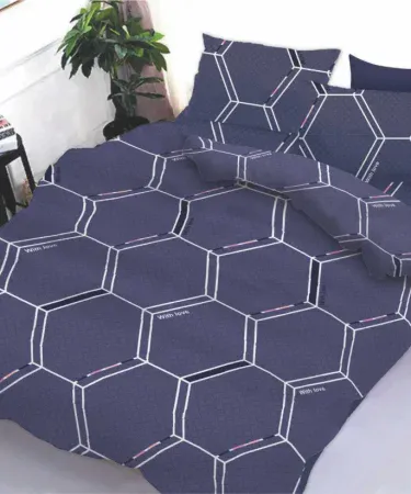 King size double bedsheet set with two plush pillows – luxurious cotton blend for bedroom comfort