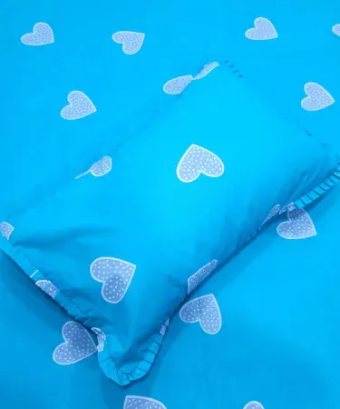 Luxurious Premium Quality King Size Frill Bedsheet Set – Pure Cotton with Two Pillow Covers displayed on a king-size bed, imagecaption=Premium pure cotton frill bedsheet set with two matching pillow covers – available at Khareedo|Kharedo ,