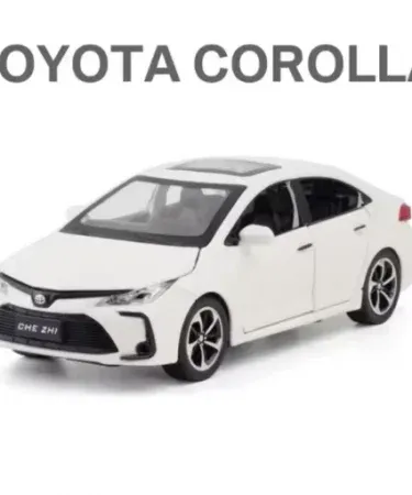 1:32 Toyota Corolla alloy die‑cast model car with opening doors, red and black miniature sedan