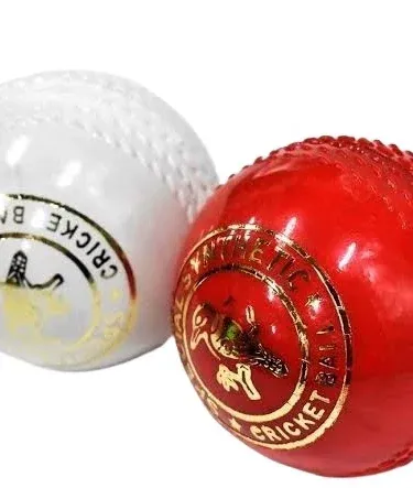 Hard Plastic Cricket Practice Ball – Red & White – durable training ball for cricket practice