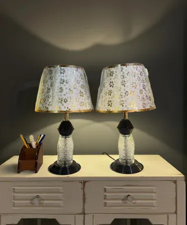 Elegant modern LED table lamp with brushed metal base, perfect for bedside or desk lighting , imagecaption=Stylish LED table lamp from Khareedo|Kharedo – brighten your space with confidence ,