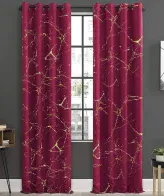 Elegant gold textured sparkle curtains hanging in a stylish living room, imagecaption=Elegant gold textured sparkle curtains – perfect for living rooms and bedrooms, available on Khareedo & Kharedo.