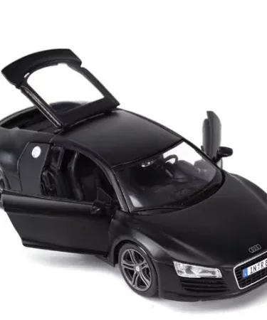 Maisto 1:24 Audi R8 (2015) Special Edition matte black diecast model car, imagecaption=Maisto 1:24 Audi R8 Special Edition – Matte Black – Diecast Model Car (2015) ,