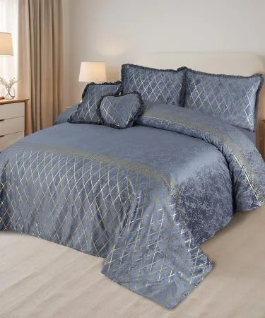 MARDIAN 5 pcs fancy platted sweet velvet takcher fabric bedsheet set with pillow cases, cushion and heart decor , imagecaption=MARDIAN 5‑piece fancy platted bedsheet set – premium sweet velvet takcher fabric – available on Khareedo & Kharedo with Check on Delivery ,