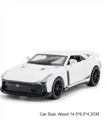 1:32 Nissan GT‑R50 diecast model car with metal body and pull‑back action, imagecaption=Detailed 1:32 Nissan GT‑R50 metal‑body diecast collectible toy – available on Khareedo & Kharedo.