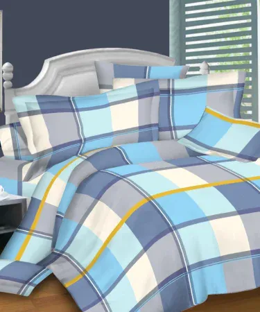 King Size Double Bedsheet Set with 2 plush pillows on a neatly made bed, showcasing luxurious fabric texture, soft colors and premium stitching, imagecaption=Luxurious King Size Double Bedsheet Set with 2 Pillows – perfect for a cozy, stylish bedroom,