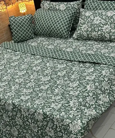 7 Pc Printed Mic Cotton Comforter Set – complete 7‑piece bedding collection with vibrant printed design, soft mic cotton fabric, pillow shams, fitted and flat sheets