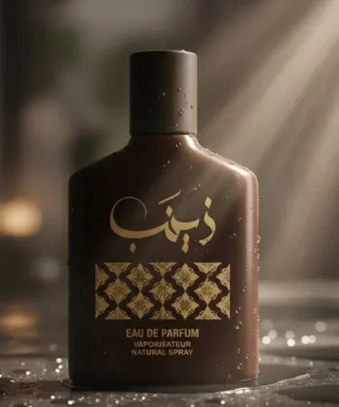Zainab – Eau de Perfume 100ML bottle with elegant gold cap and luxurious packaging, imagecaption=Zainab – Eau de Perfume 100ML – premium fragrance available on Khareedo & Kharedo with Check‑on‑Delivery service.