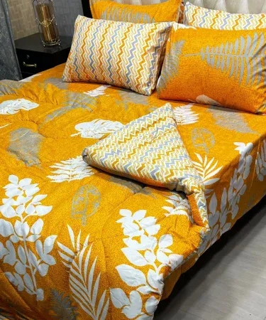 Printed Soft King Size 6pc Vicky Razai Duvet Set with Pillow Covers – Premium King Bed Set, soft printed fabric, vibrant Vicky Razai design, includes duvet cover and pillow covers, perfect for king size beds.