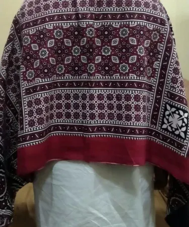 Kids Sindhi Ajrak Shawl – Handcrafted Cotton Ajrak Scarf for Men, Women & Kids, vibrant Sindhi block‑print pattern, soft breathable fabric