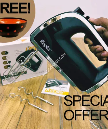 Electric KEPLER Scarlett Hand Mixer – versatile hand beater, egg beater and cream blender for baking in Pakistani kitchens, imagecaption=Electric KEPLER Scarlett Hand Mixer – perfect baking tool for cakes, eggs, and cream,
