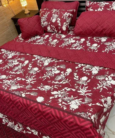 7‑Piece Quilted Comforter Set with King‑Size Bedsheet – luxurious winter bedding set for a premium bedroom ensemble