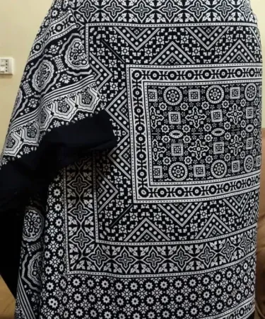 Black Sindhi Ajrak and cotton shawl – handcrafted block‑print, premium 100 % cotton, suitable for men, women and girls