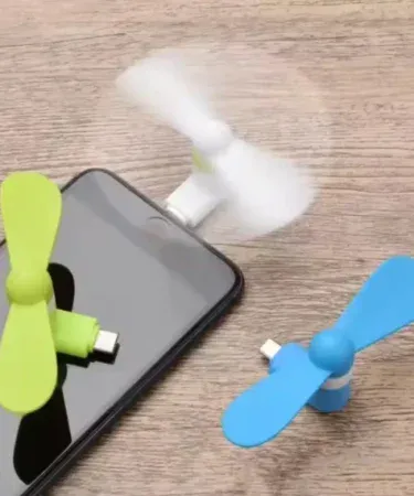 Mobile Phone Fan Android Mini Portable Flexible C‑Type Fan – lightweight, flexible USB‑C fan in black, white and blue colors for on‑the‑go cooling.