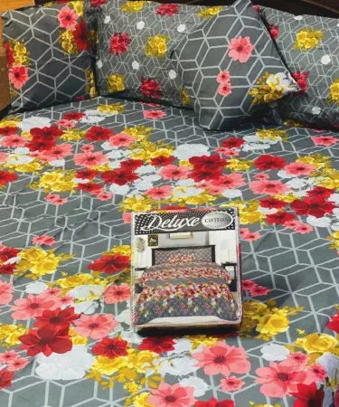 5 Pc Pure Cotton King Size Bedsheet Set with 2 Pillow Covers and 1 Cushion Cover – Khareedo | Kharedo, imagecaption=Premium 5‑piece pure cotton king size bedsheet set from Khareedo, featuring a soft double‑cotton sheet, two matching pillow covers, and one cushion cover.