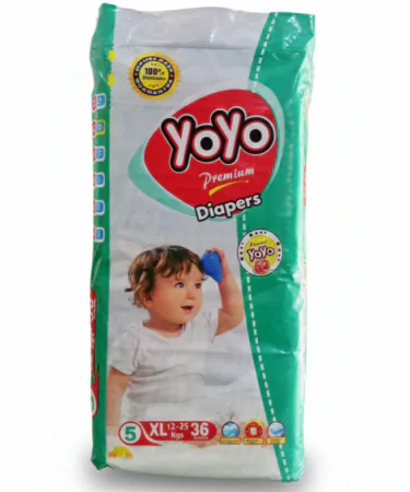 YOYO Baby Diapers XL 36 PCS – soft breathable Aloe Vera gel towel sheets, elastic band & magic strip for leak protection