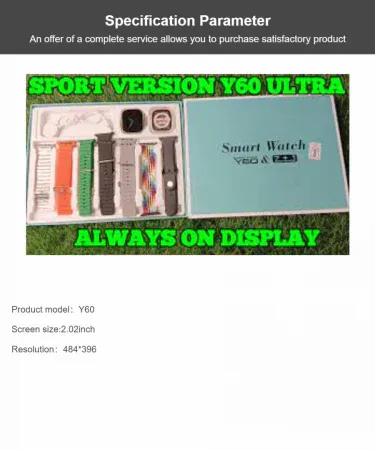 2024 Y60 Ultra Smartwatch with 7 interchangeable straps – HD AMOLED circular screen and ECG monitoring