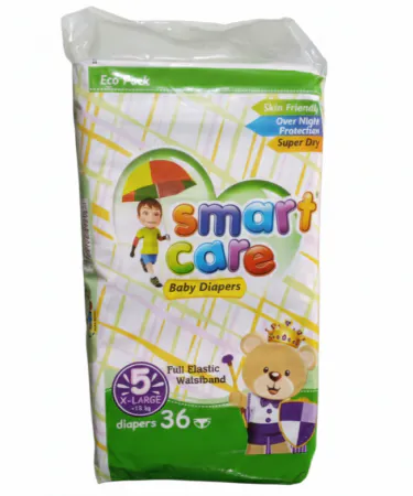 SMART CARE DIAPERS XL 36 PCS – soft breathable baby diaper with Aloe Vera gel center and elastic waistband